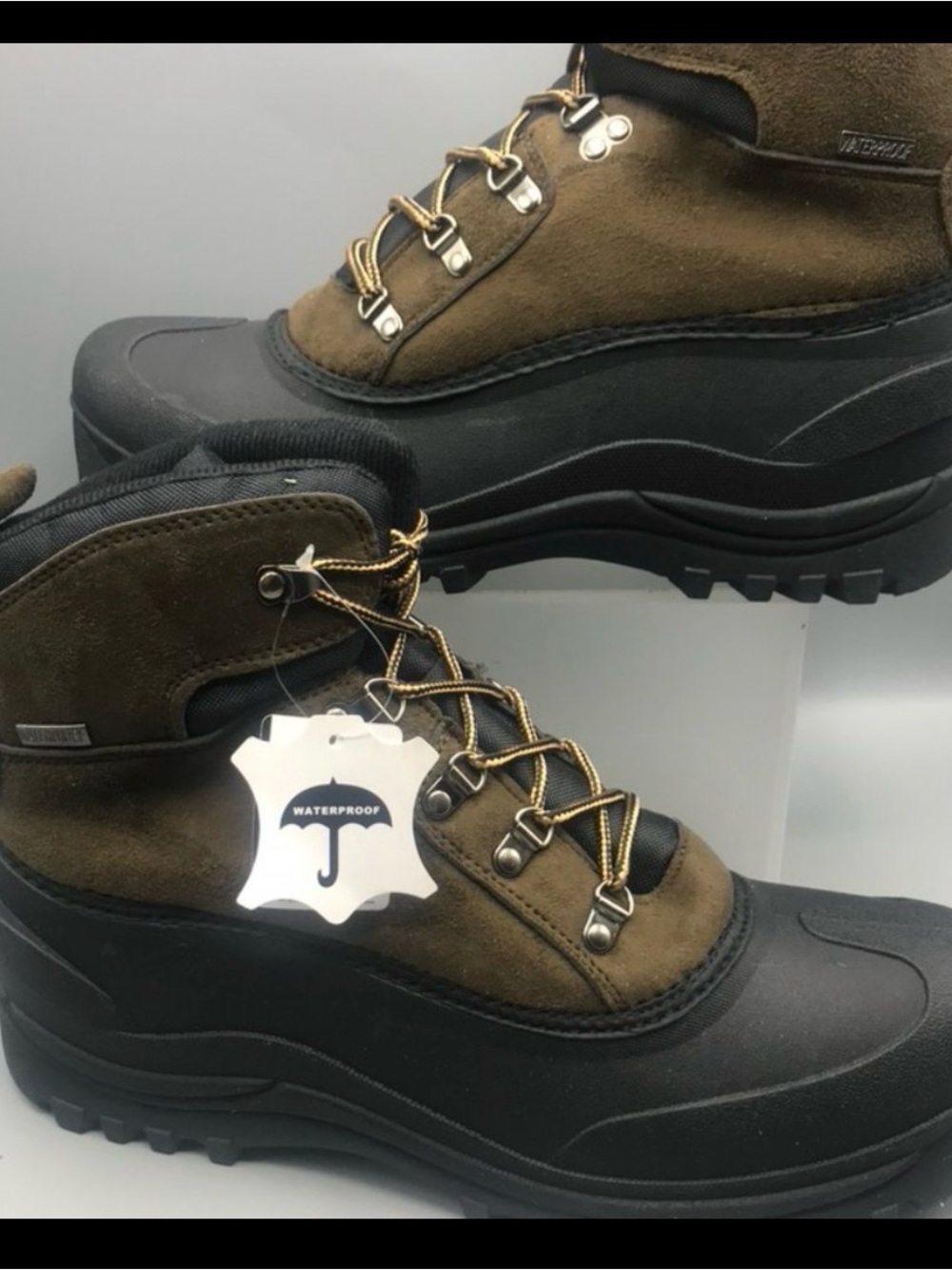 Waterproof Men's Brown Suede Rain & Snow Boots